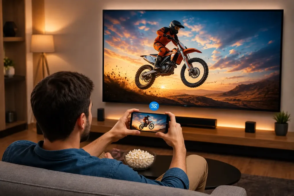 Hospitality TV casting from smartphone to hotel TV