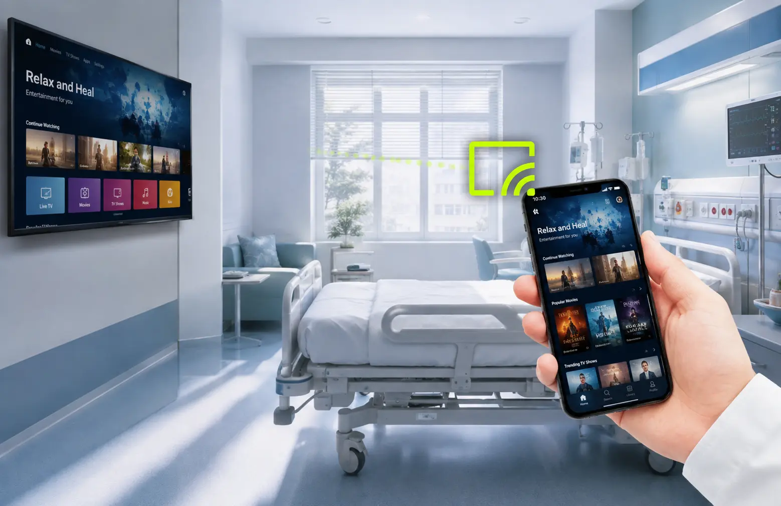 TenX Healthcare Casting Solution for secure patient TV entertainment